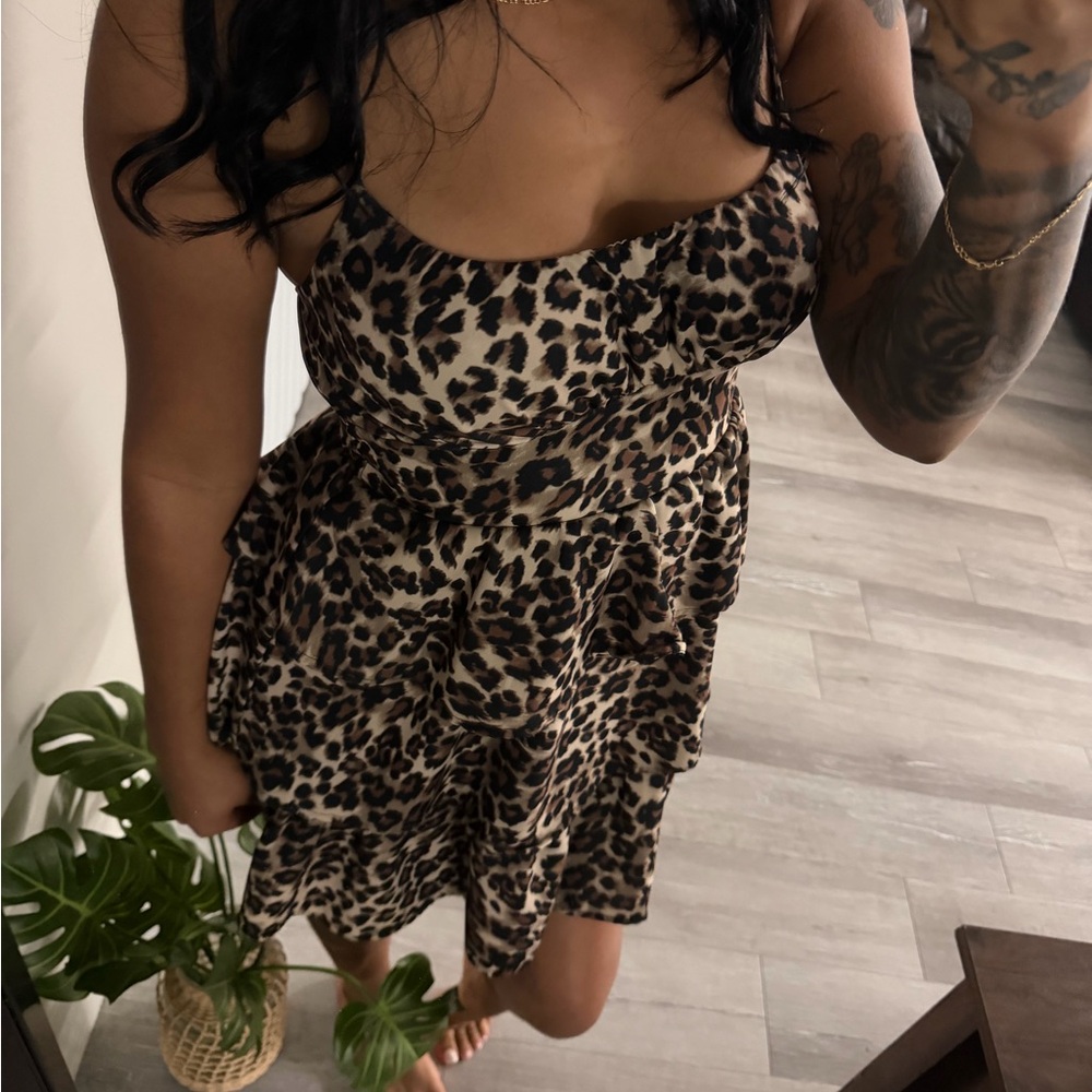 Western Leopard Print Mini Dress